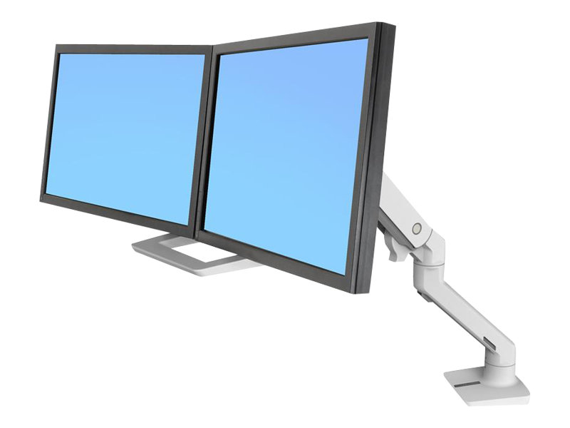 ERGOTRON HX dual Monitor Tischhalterung weiss bis 81,3cm 32Zoll 2-7,9kg pro Dislplay belastbar 29,2cm anheben VESA 75x75 100x100 mm