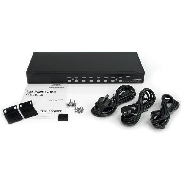 STARTECH.COM 8 Port 1HE DVI USB KVM Switch - 8-fach DVI-I / USB-B Umschalter zur Rack-Montage