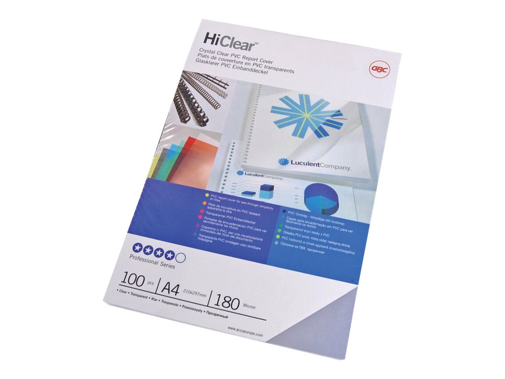 GBC Deckfolien fuer Bindemappen transparent, DIN A4 0,15 mm, 100 St.