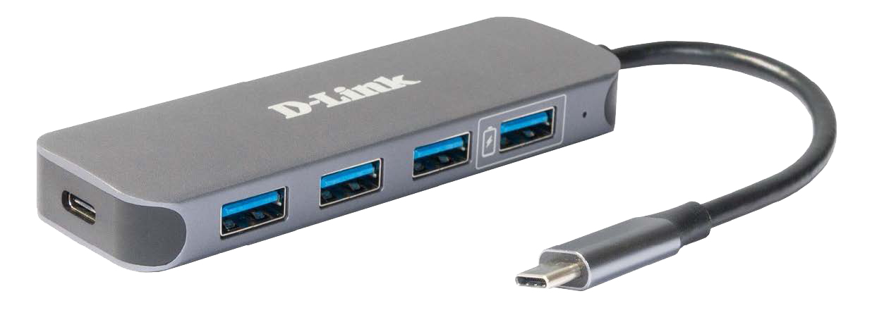 DLINK DUB2340 USBCHub 3x USBA 30 1x USBA 30 Fast Charge 1x USBC PD 30 mit Ladefunktion bis 60W