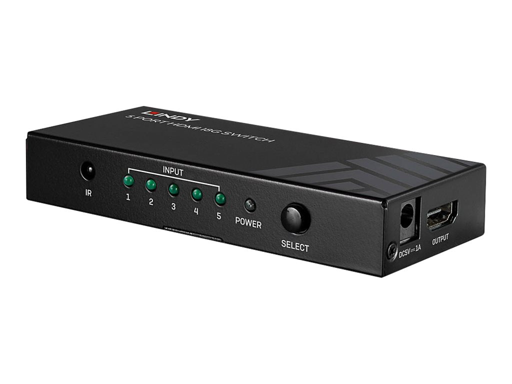 Lindy 5 Port HDMI 2.0 18G Switch - Video/Audio-Schalter
