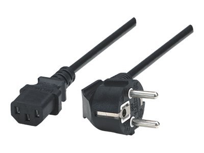MANHATTAN Stromkabel Kaltgeraete Stecker IEC 60320 C13 10 A / 250 V 3-pol. zu Schutzkontaktstecker CEE 7 16 A / 250 V 1,8m