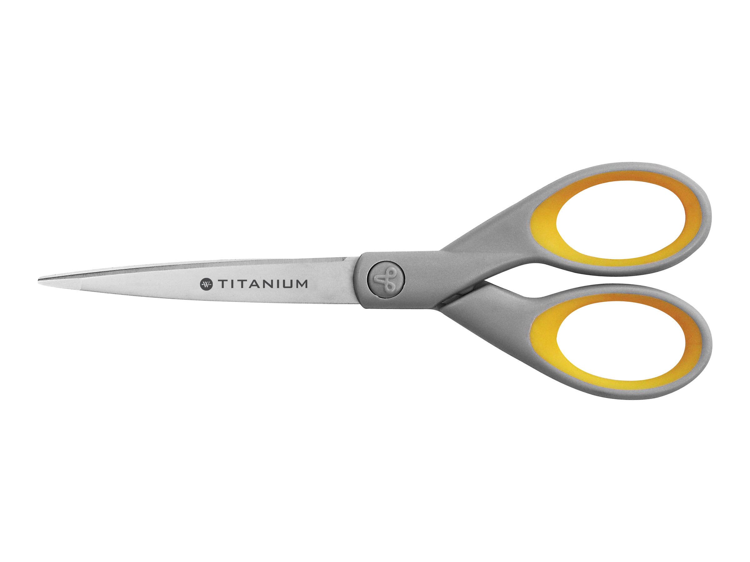 WESTCOTT Papierschere TITANIUM Super grau-gelb 18,0 cm