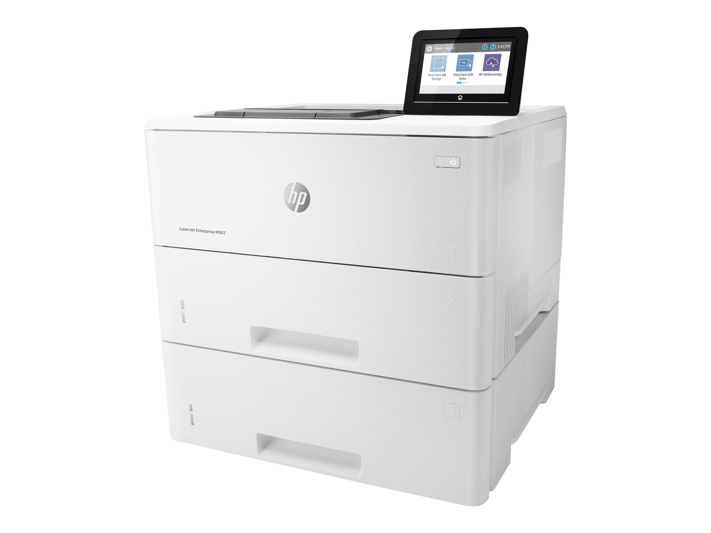HP LaserJet Enterprise M507x Printer Mono Duplex laser A4 1200x1200dpi 43ppm 1200sheets USB LAN Wi-Fi Bluetooth LE HP LaserJet Enterprise M507x Printer Mono Duplex laser A4 1200x1200dpi 43ppm 1200sheets USB LAN Wi-Fi Bluetooth LE
