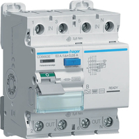Hager FI-Schutzschalter CDB663E 4-pol 10kA 63A 30mA Typ B allst Hager FI-Schutzschalter CDB663E 4-pol 10kA 63A 30mA Typ B allst