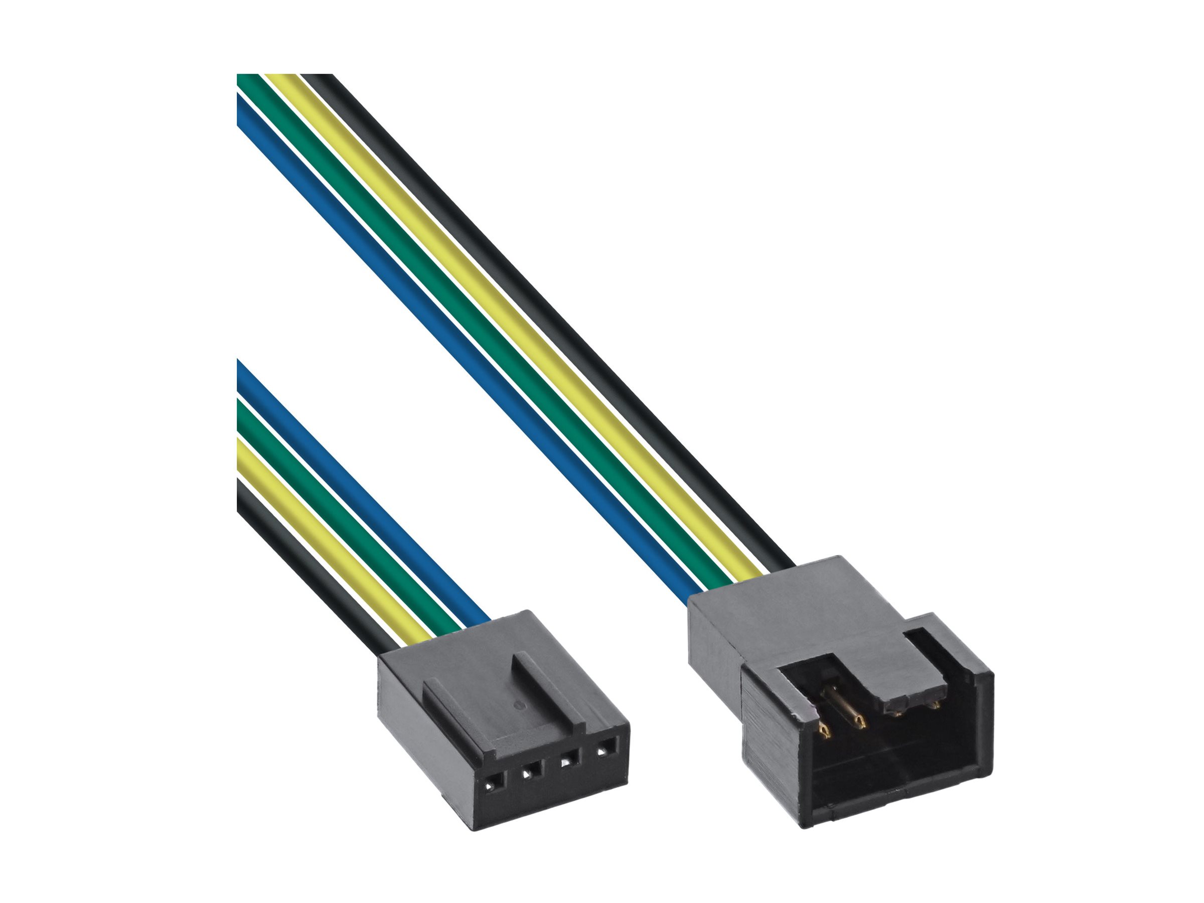 INLINE Luefterkabel Verlaengerung PWM 4pol Molex Stecker/Buchse 0,7m