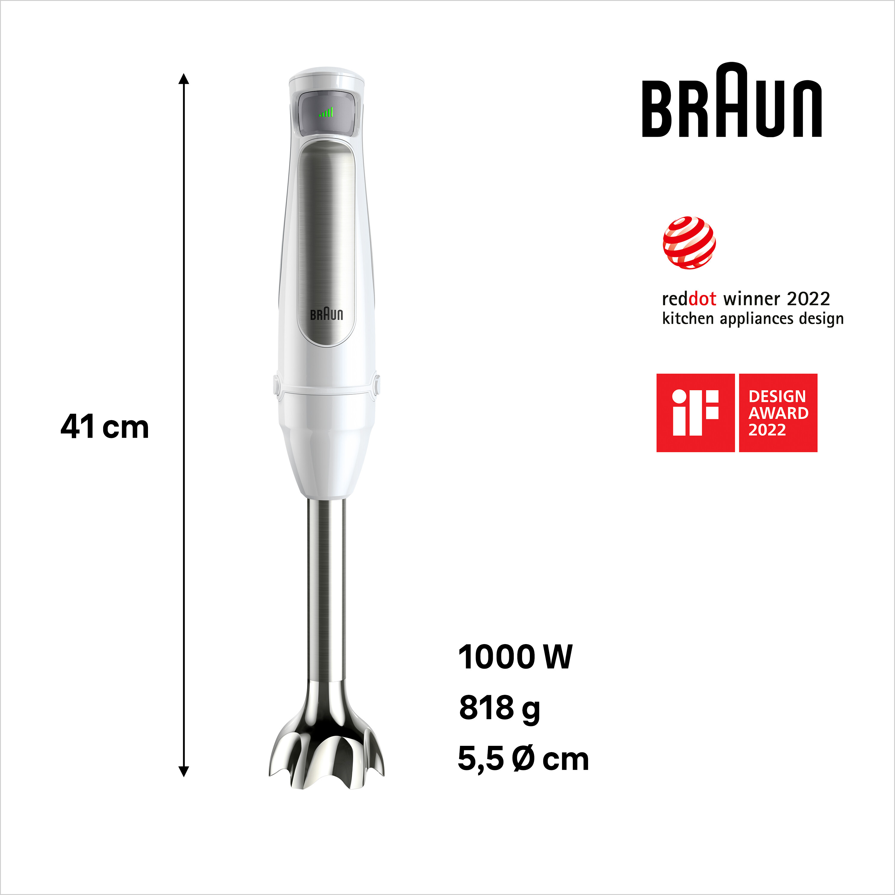 Braun MQ7035I Stabmixer MultiQuick 7 Weiss