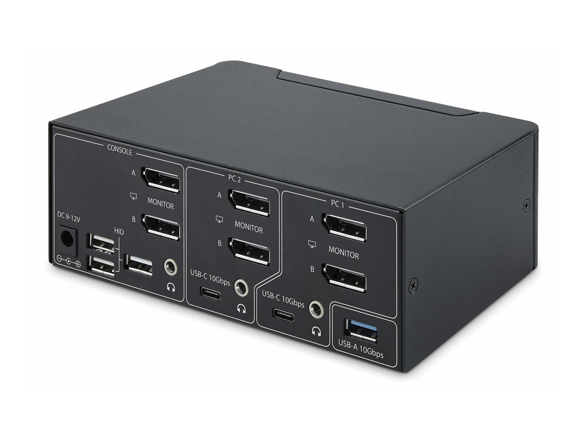 STARTECHCOM 2Port DualMonitor DisplayPort KVM Switch DP 14 8K 60Hz 4K 144Hz 2x USB 32 10Gbps Ports KVM Umschalter