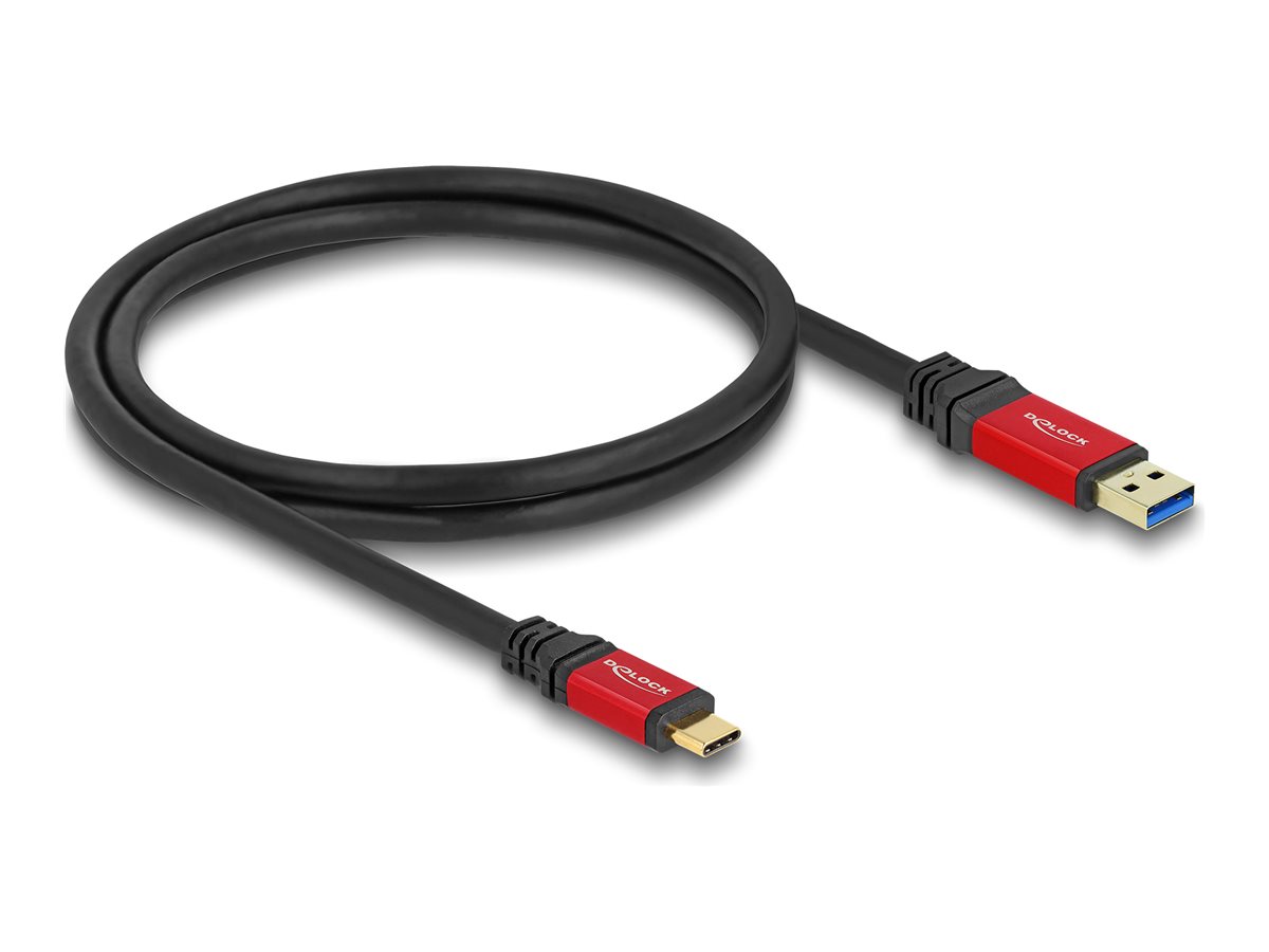 Delock USB 10 Gbps Kabel USB Typ-A Stecker 1 m rot Metall Delock USB 10 Gbps Kabel USB Typ-A Stecker 1 m rot Metall