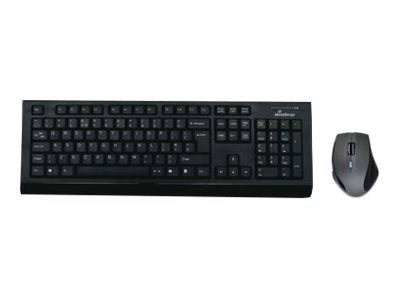 Mediarange Tastatur-und-Maus-Set QWERT kabellos Schwarz/Grau