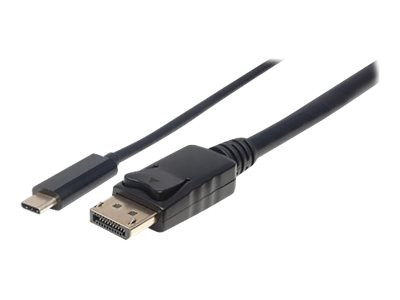 MANHATTAN USB Typ C auf DisplayPort-Kabel 1m Konvertiert das Alternate-Mode-Signal in ein DisplayPort 4K-Ausgangssignal schwarz