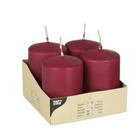 4 PAPSTAR Stumpenkerzen bordeaux