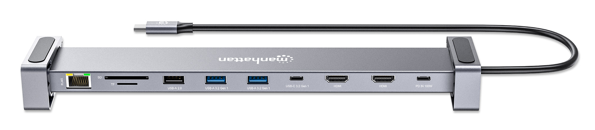Manhattan 10-in-1 Dockingstation USB-C PD 4K HDMI