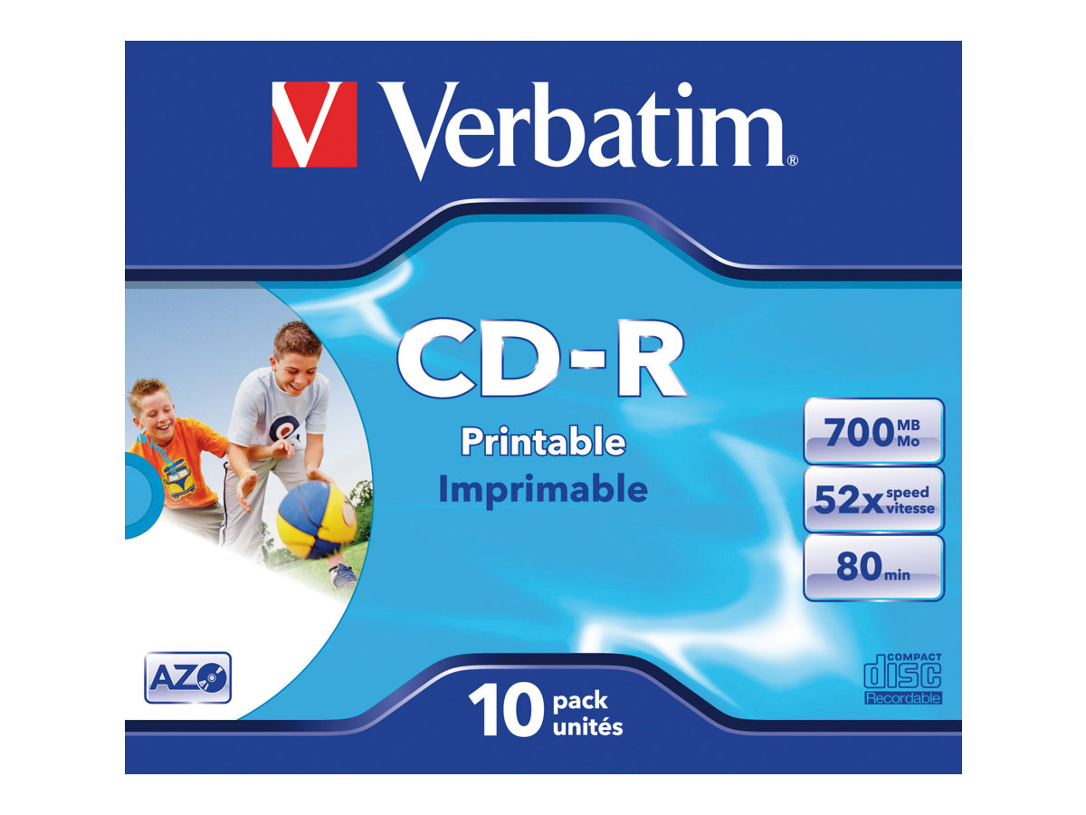 10 verbatim CD-R 700 MB bedruckbar