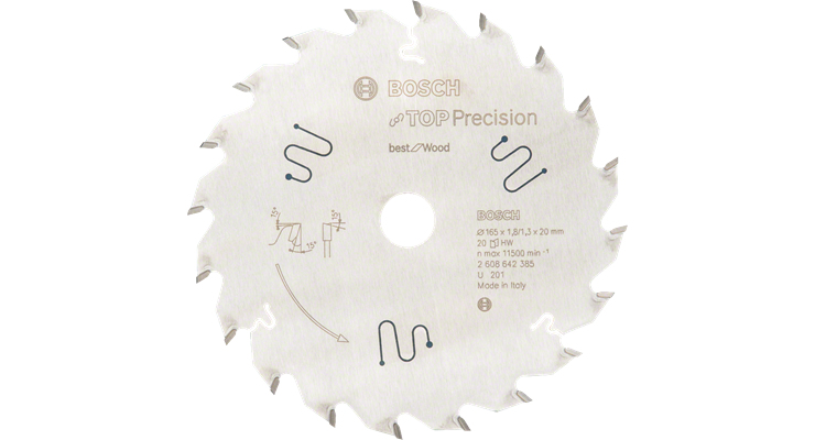 BOSCH Best for Wood Kreissaegeblatt 165,0 mm, 20 Zaehne, 1 St