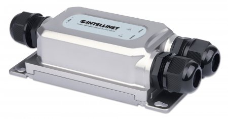 INTELLINET Outdoor Gigabit PoE++ Injektor Ein 60 Watt-Port, IEEE 802.3bt-konform IP67 wasserdicht, IK10 vandalismusgeschützt