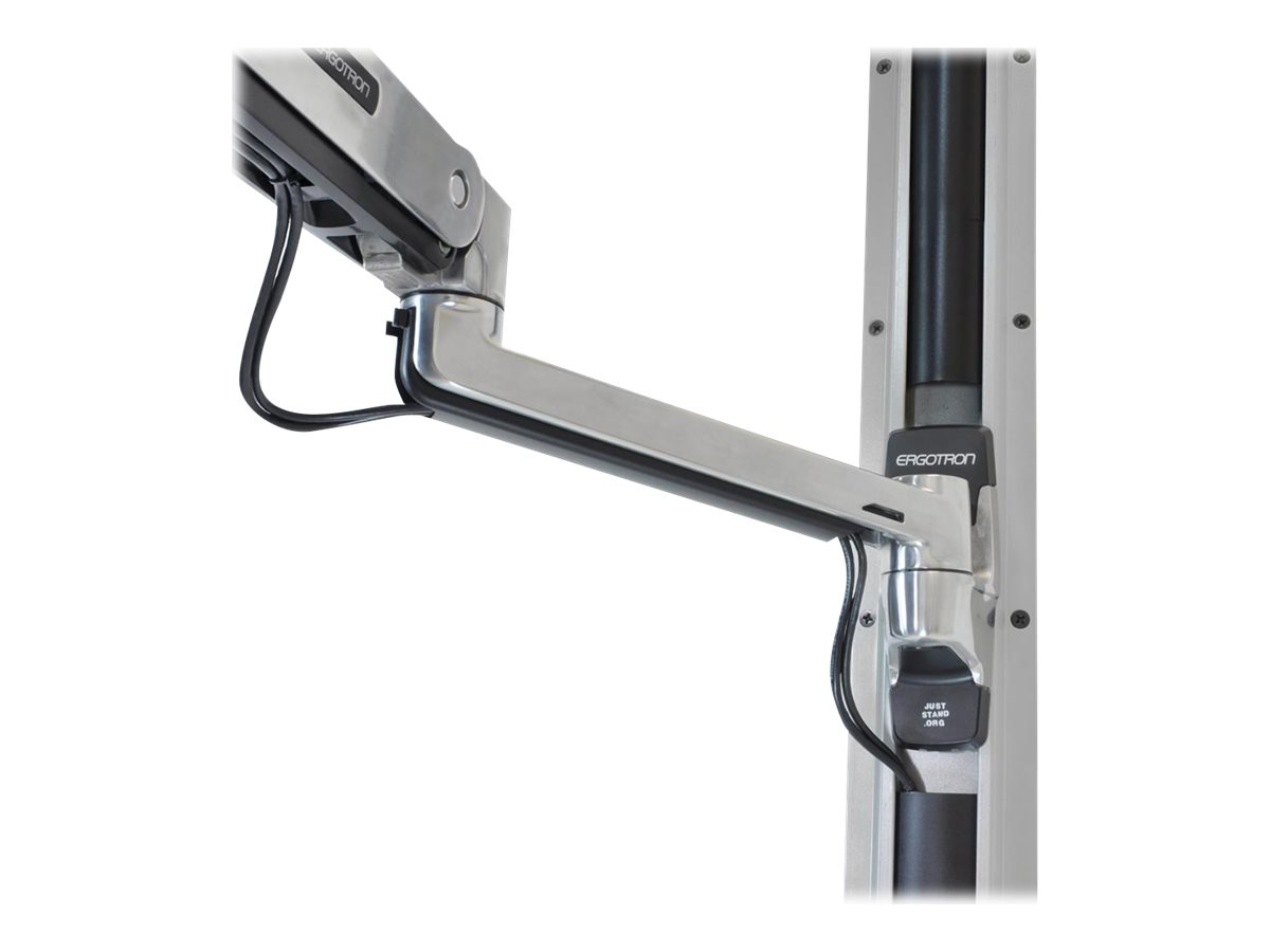 Ergotron LX Steh‑Sitz Monitorarm Polished Aluminum