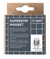 SIGEL C5 Strong Magnete silber, Metall Ø 1,0 x 1,0 cm, 10 St. SIGEL C5 Strong Magnete silber, Metall Ø 1,0 x 1,0 cm, 10 St.