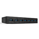 LINDY USB 3.1 Hub 7 Port mit Ladefunktion. Unterstuetzt Battery Charging Standard 1.2 bis max. 1,5A Ampere pro Port