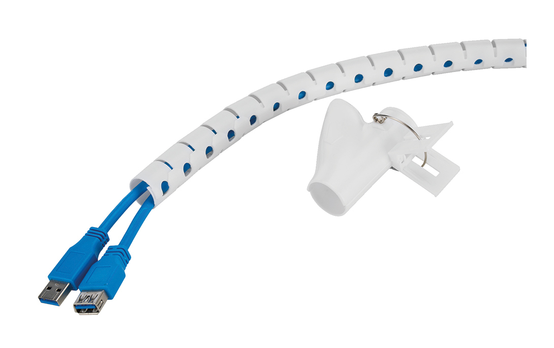 NewStar Kabelspirale 200x1,5cm 1-4 Kabel Weiß