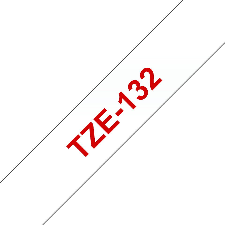 BROTHER PTouch TZE132 rot auf clear 12mm