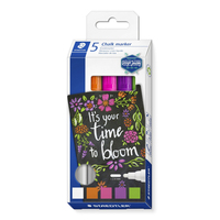 STAEDTLER Lumocolor chalk marker Kreidemarker farbsortiert 2,4 mm, 5 St. STAEDTLER Lumocolor chalk marker Kreidemarker farbsortiert 2,4 mm, 5 St.
