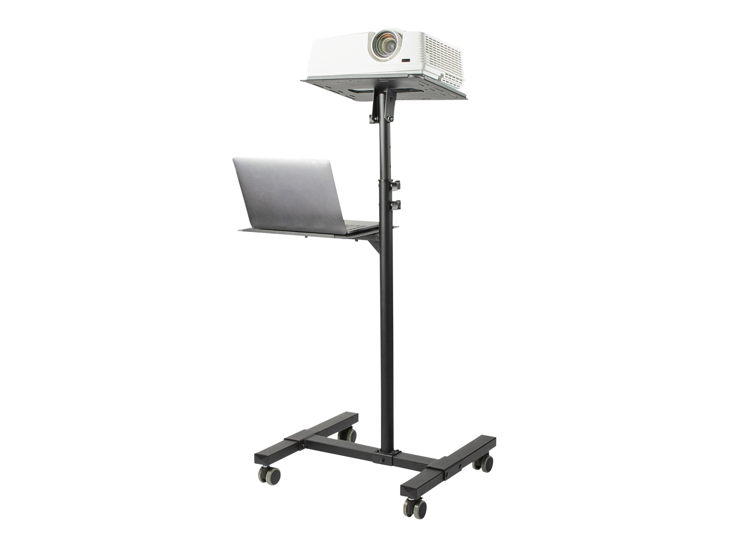 STARTECH.COM Mobile Projektor und Laptopstaender - 2 Regale fuer jeweils 10 kg - hoehenverstellbar mit feststellbaren Raedern