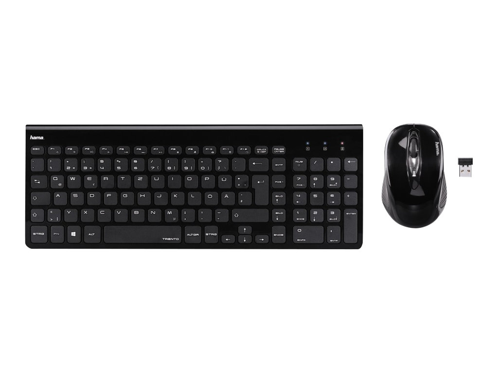 hama Trento Tastatur-Maus-Set kabellos schwarz