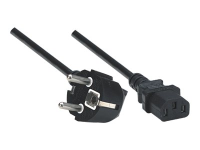MANHATTAN Stromkabel Kaltgeraete Stecker IEC 60320 C13 10 A / 250 V 3-pol. zu Schutzkontaktstecker CEE 7 16 A / 250 V 1,8m