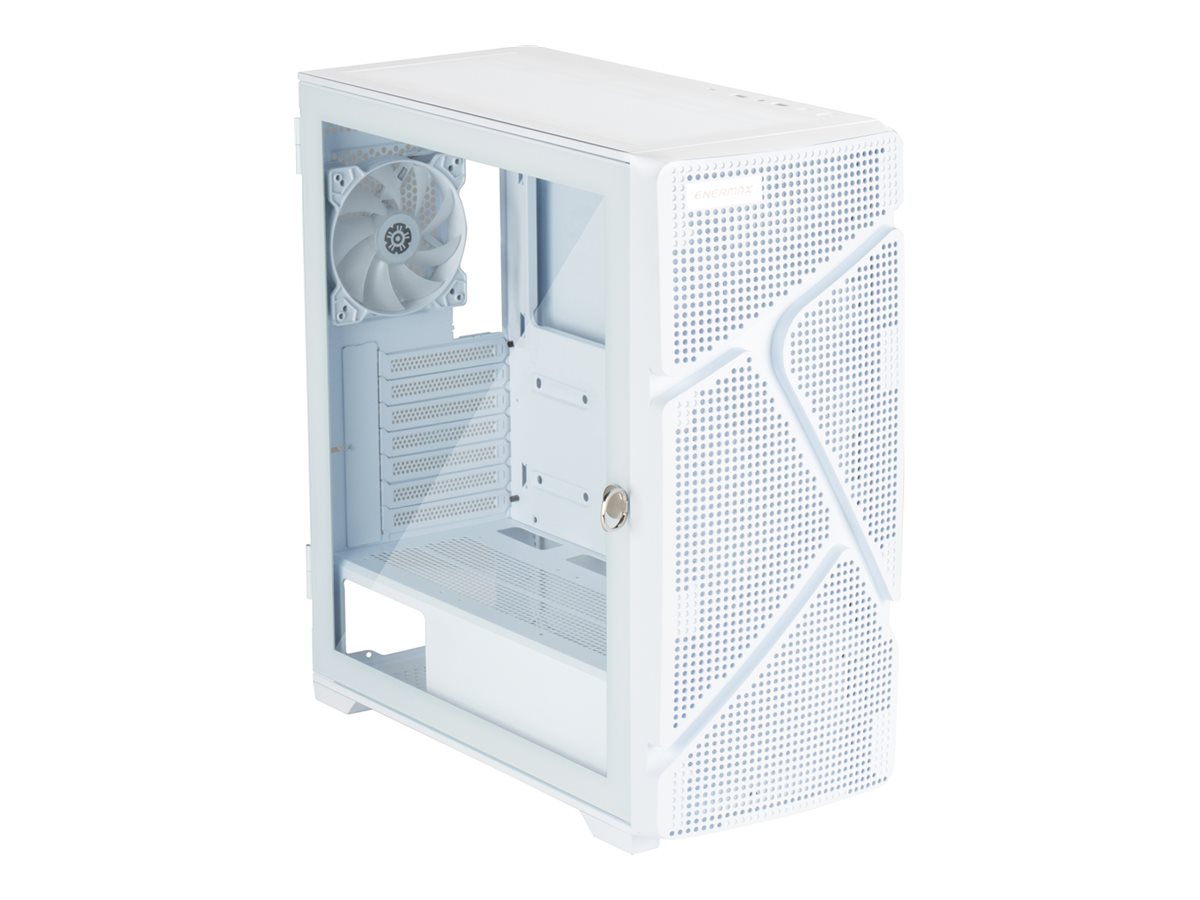 ENERMAX MarbleShell Mesh MS31 ARGB Midi Tower Gaming-PC-Gehäuse - 4x PWM 12cm ARGB-Lüfter - 2x USB3.0 und USB 3.2 Typ C- Snow White