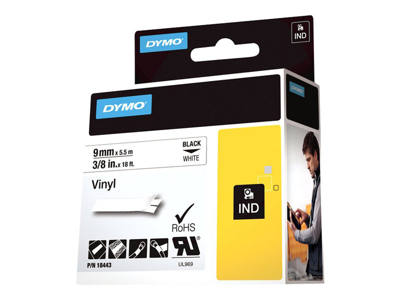 18443 DYMO ID1 9mm SCHWARZ-WEISS 18443 DYMO ID1 9mm SCHWARZ-WEISS
