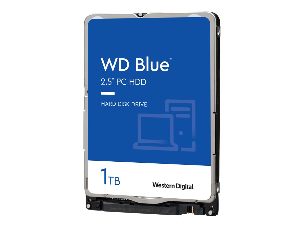 WD Blue Mobile 1TB HDD 5400rpm SATA serial ATA 6Gb/s 128MB cache 6,4cm 2,5Zoll 7mm Heigth RoHS compliant intern Bulk