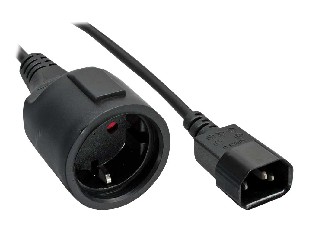 INLINE Netz Adapter Kabel Kaltgeraete C14 auf Schutzkontakt Buchse fuer USV 0,5m INLINE Netz Adapter Kabel Kaltgeraete C14 auf Schutzkontakt Buchse fuer USV 0,5m