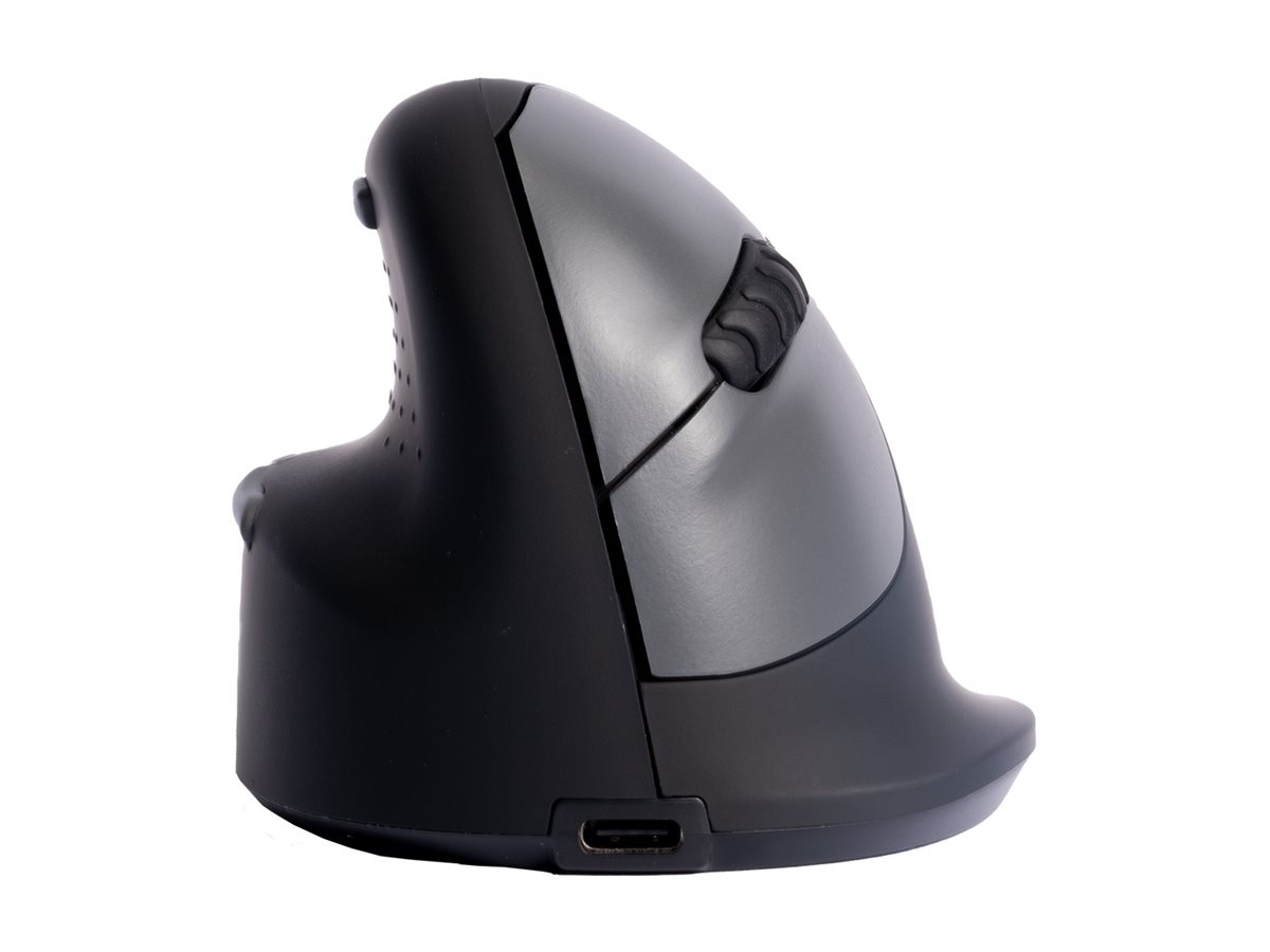 r-go HE Ergo Vertical Mouse Groesse M links Maus ergonomisch kabellos schwarz, silber