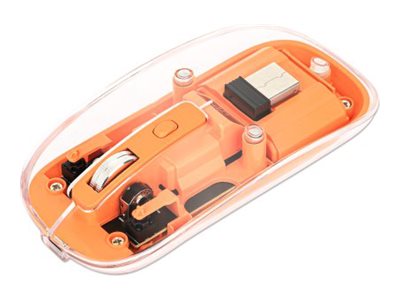 MANHATTAN Transparente Wiederaufladbare Kabellose Maus LED-Beleuchtung USB-A-Mikroempfänger Links-/Rechtshänder durchsichtig/orange MANHATTAN Transparente Wiederaufladbare Kabellose Maus LED-Beleuchtung USB-A-Mikroempfänger Links-/Rechtshänder durchsichtig/orange