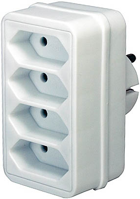Brennenstuhl Adapterstecker Euro 4, weiss Brennenstuhl Adapterstecker Euro 4, weiss