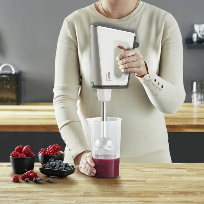 Krups GN9121 3 Mix 9000 Handmixer 750 Watt, weisssilber
