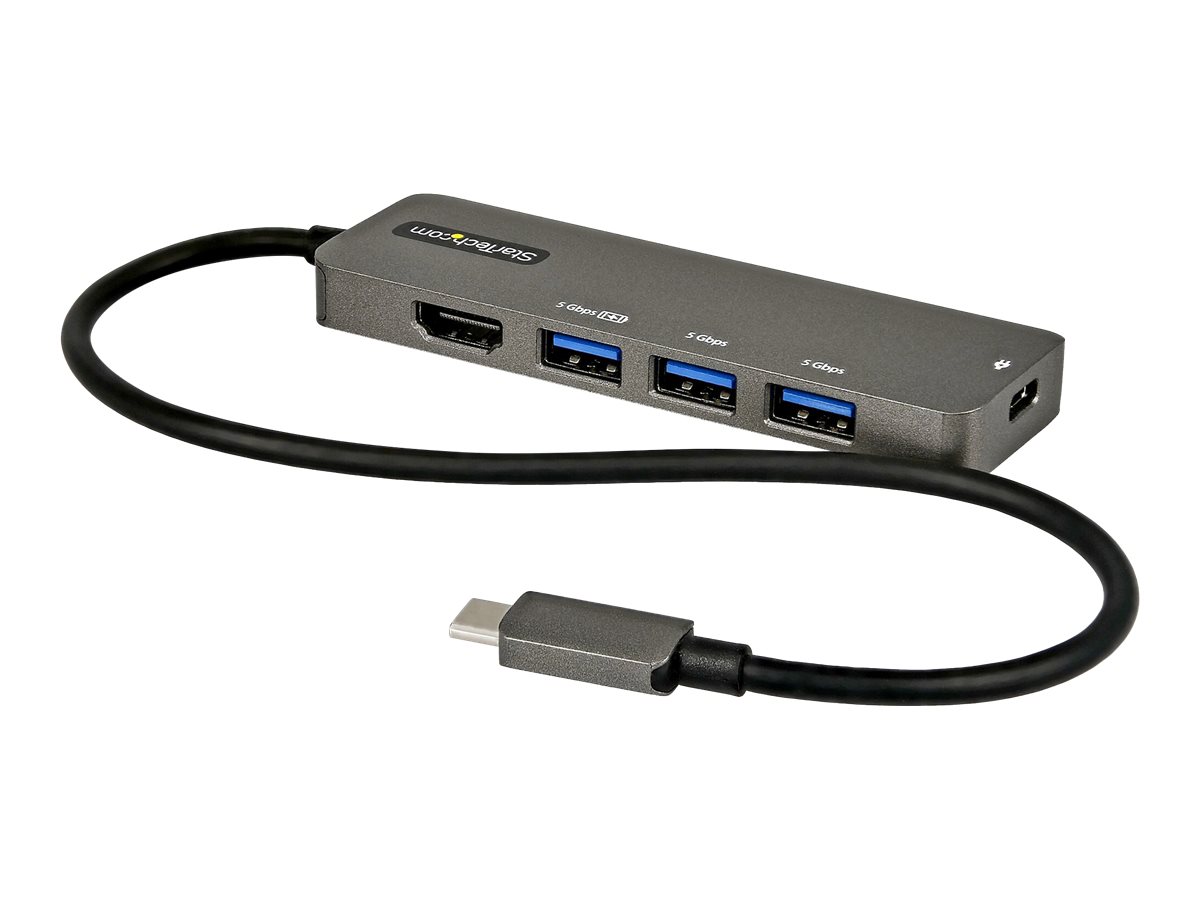 STARTECH.COM USB-C Multiport Adapter - USB-C auf HDMI 2.0b 4K 60Hz HDR10 100W PD 4-Port USB 3.0 Hub - 30cm Kabel STARTECH.COM USB-C Multiport Adapter - USB-C auf HDMI 2.0b 4K 60Hz HDR10 100W PD 4-Port USB 3.0 Hub - 30cm Kabel