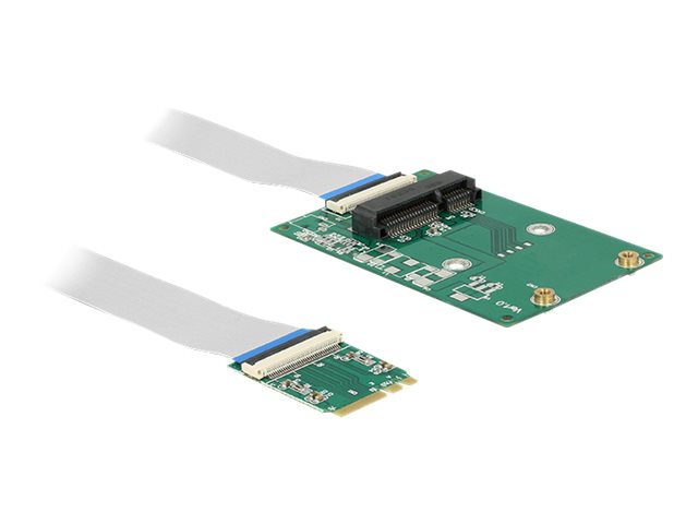 DELOCK Konverter M.2 Key A+E Stecker > 1 x Mini PCIe Slot half size / full size mit flexiblem Kabel