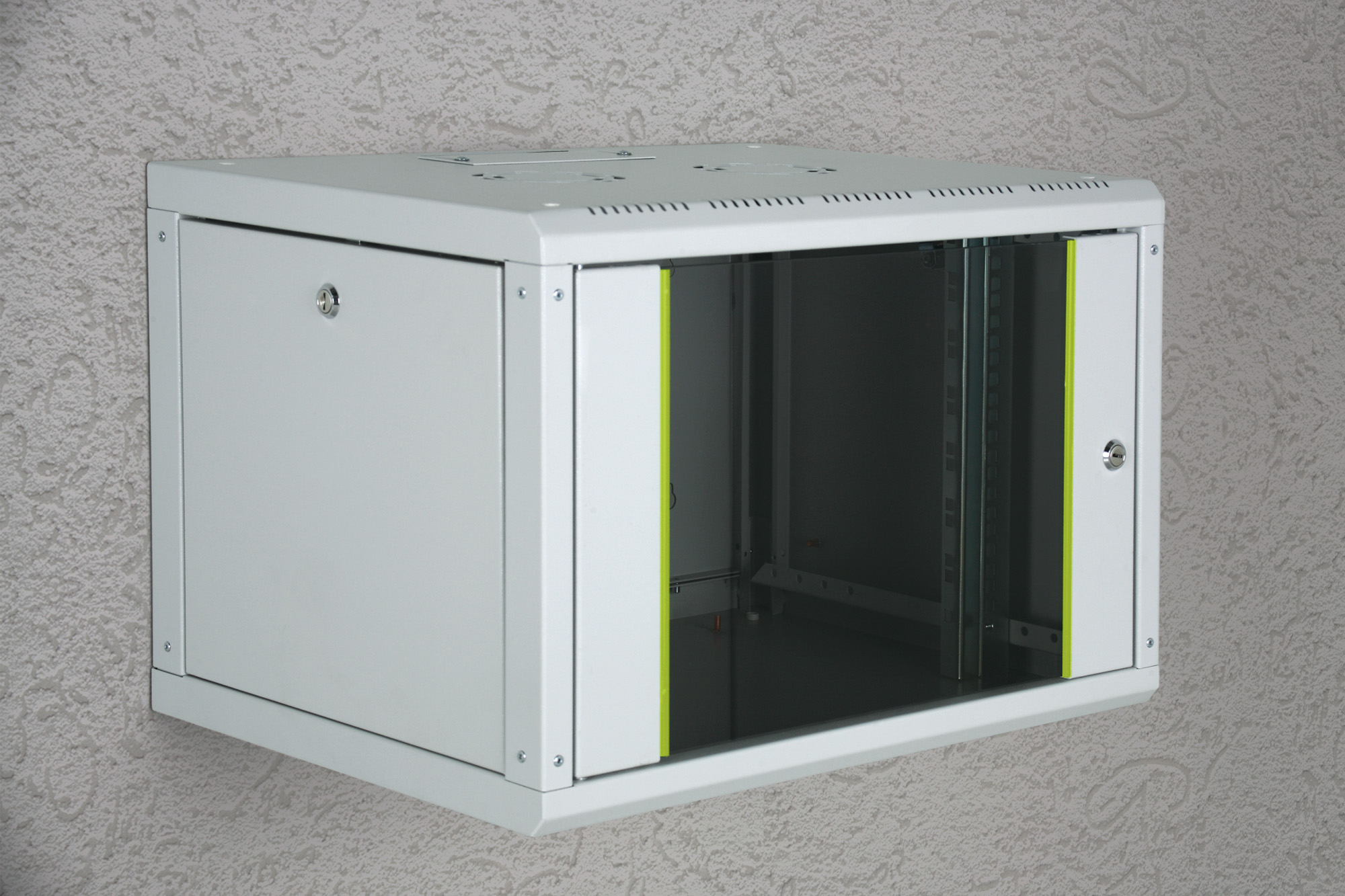DIGITUS 48,3cm 19Zoll Wandschrank 9HE SoHoline RAL7035 grau ohne Fachboden H509mmxB600mmXT600mm