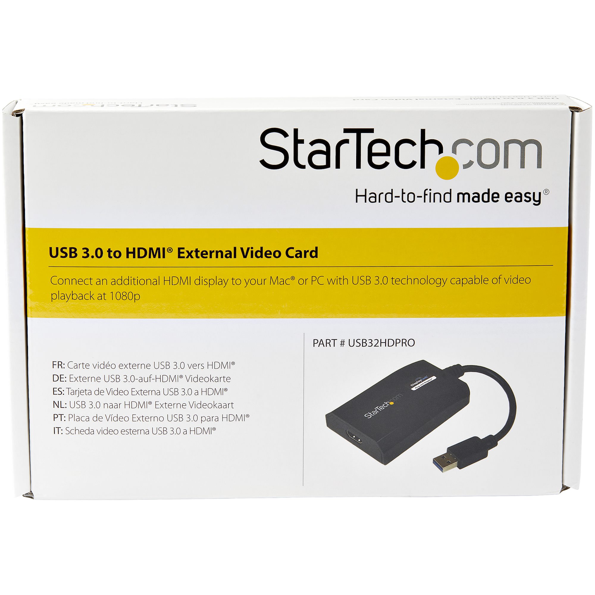 STARTECHCOM USB 30 to HDMI External Multi Monitor Video Graphics Adapter for Mac PC DisplayLink Certified HD 1080p