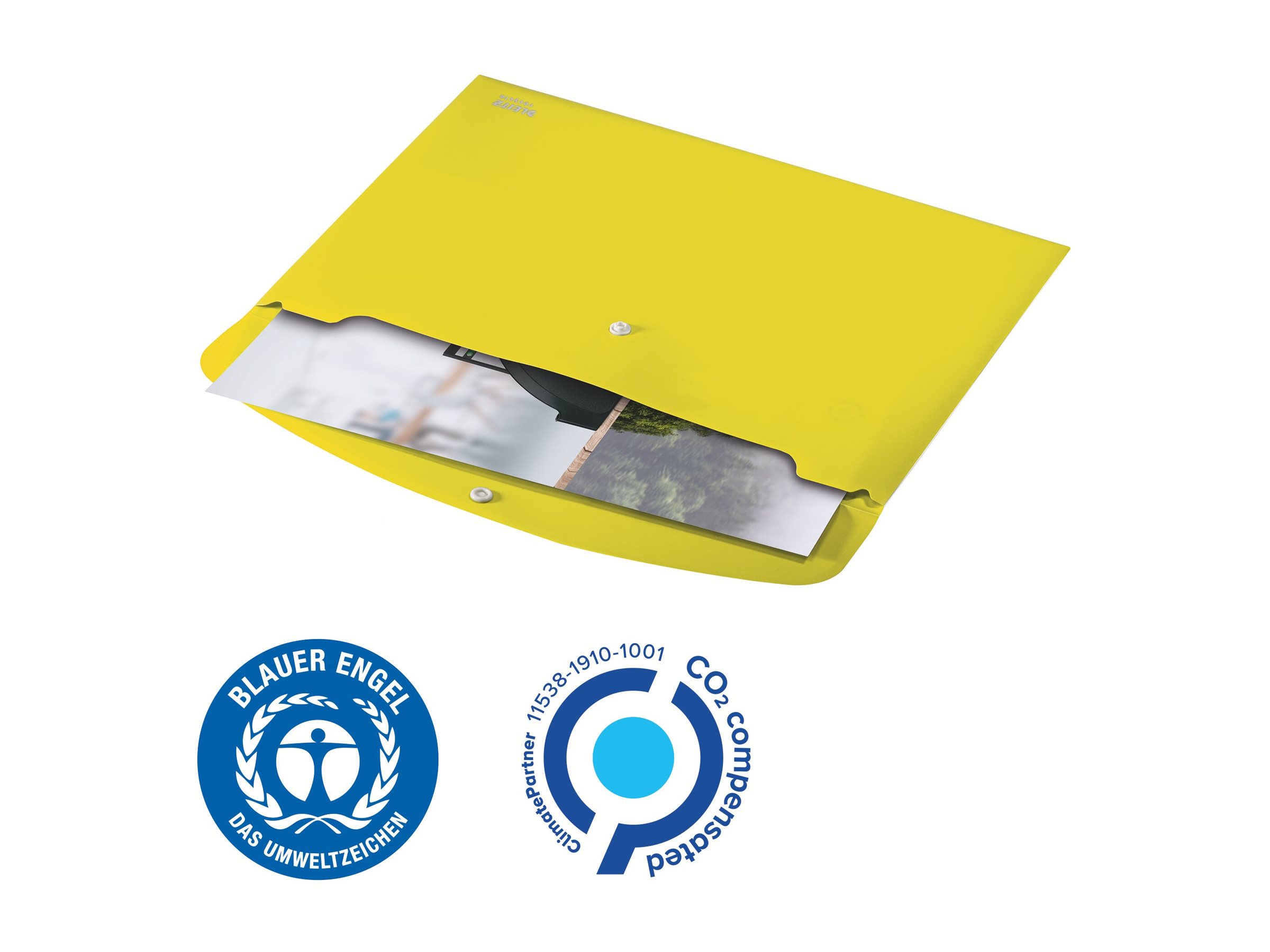 LEITZ Dokumententasche Recycle 4678 DIN A4 gelb genarbt LEITZ Dokumententasche Recycle 4678 DIN A4 gelb genarbt