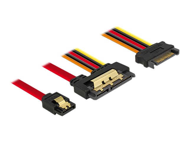 Delock Kabel SATA 6 Gb/s 7 Pin Buchse + SATA Power 15 Pin Stecker > SATA 22 Pin Delock Kabel SATA 6 Gb/s 7 Pin Buchse + SATA Power 15 Pin Stecker > SATA 22 Pin