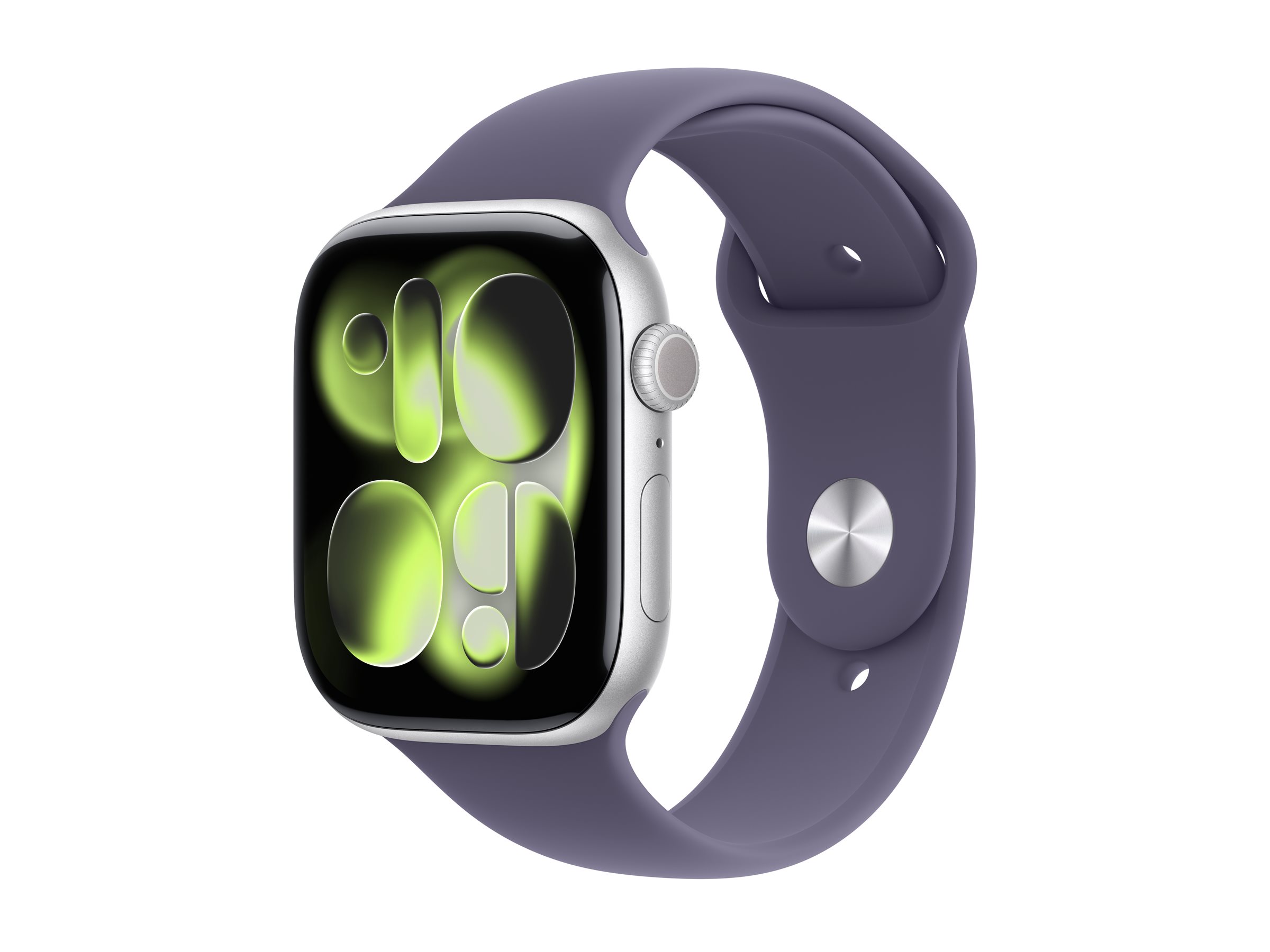 Apple Watch S11 Aluminium 46mm Silber Sportband nebelviolett ML
