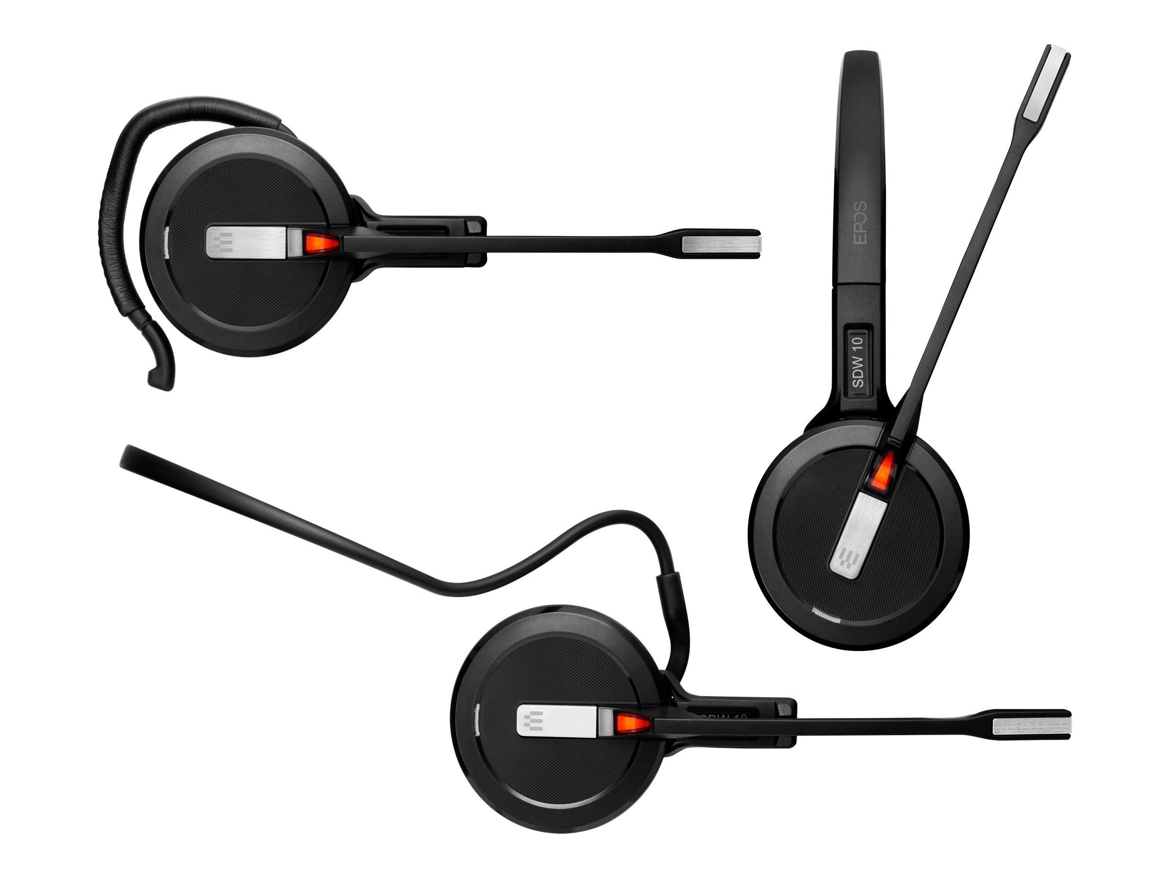 EPOS IMPACT SDW 5016 EU/UK/AUS Mono USB DECT GAP Headset für PC Tischtelefon und Mobiltelefon inkl. BT Dongle 3 Tragevarianten