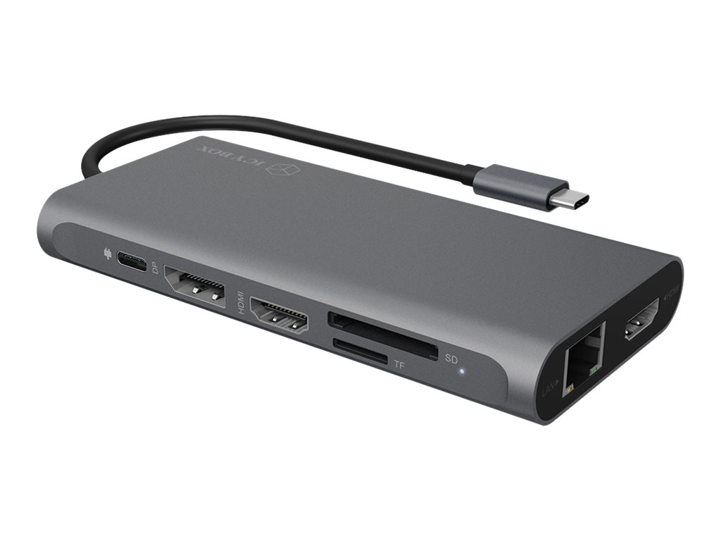 ICY BOX IB-DK4050-CPD Notebook Dockingstation 2 High Speed HDMI Type-A 1x DP1.4 2x USB 3.0 Type-A 2x USB 2.0 Type-A 1x USB 3.0Type-C