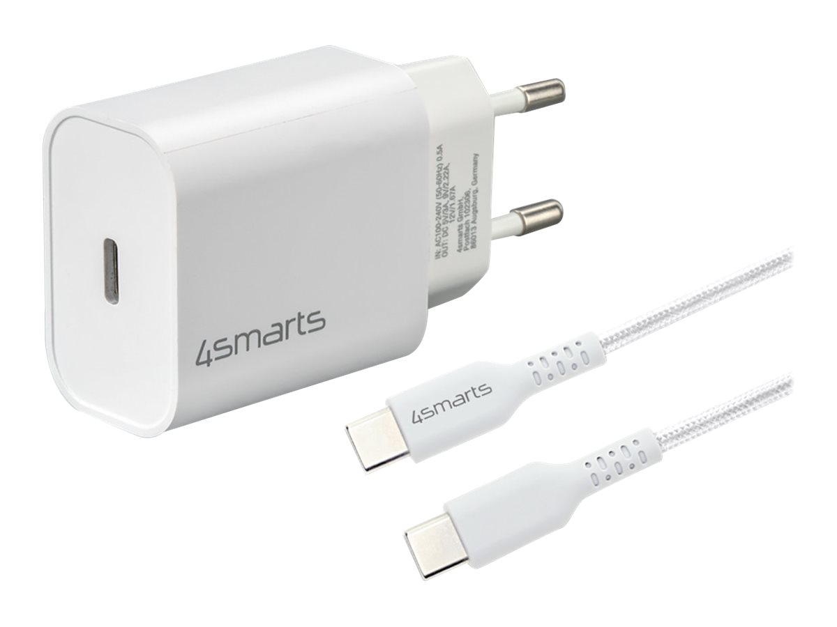 4smarts Ladegerät-Set 20W mit 1.5m USB-C zu USB-C Kabel 