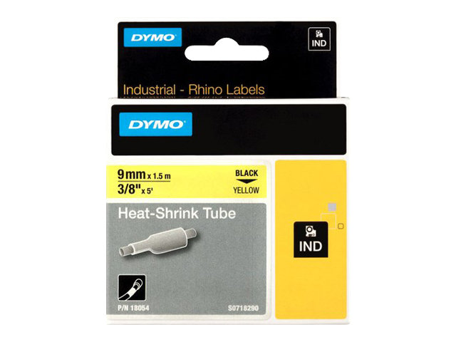 DYMO Schrumpfschlauch RHINO 18054, 9 mm schwarz auf gelb DYMO Schrumpfschlauch RHINO 18054, 9 mm schwarz auf gelb