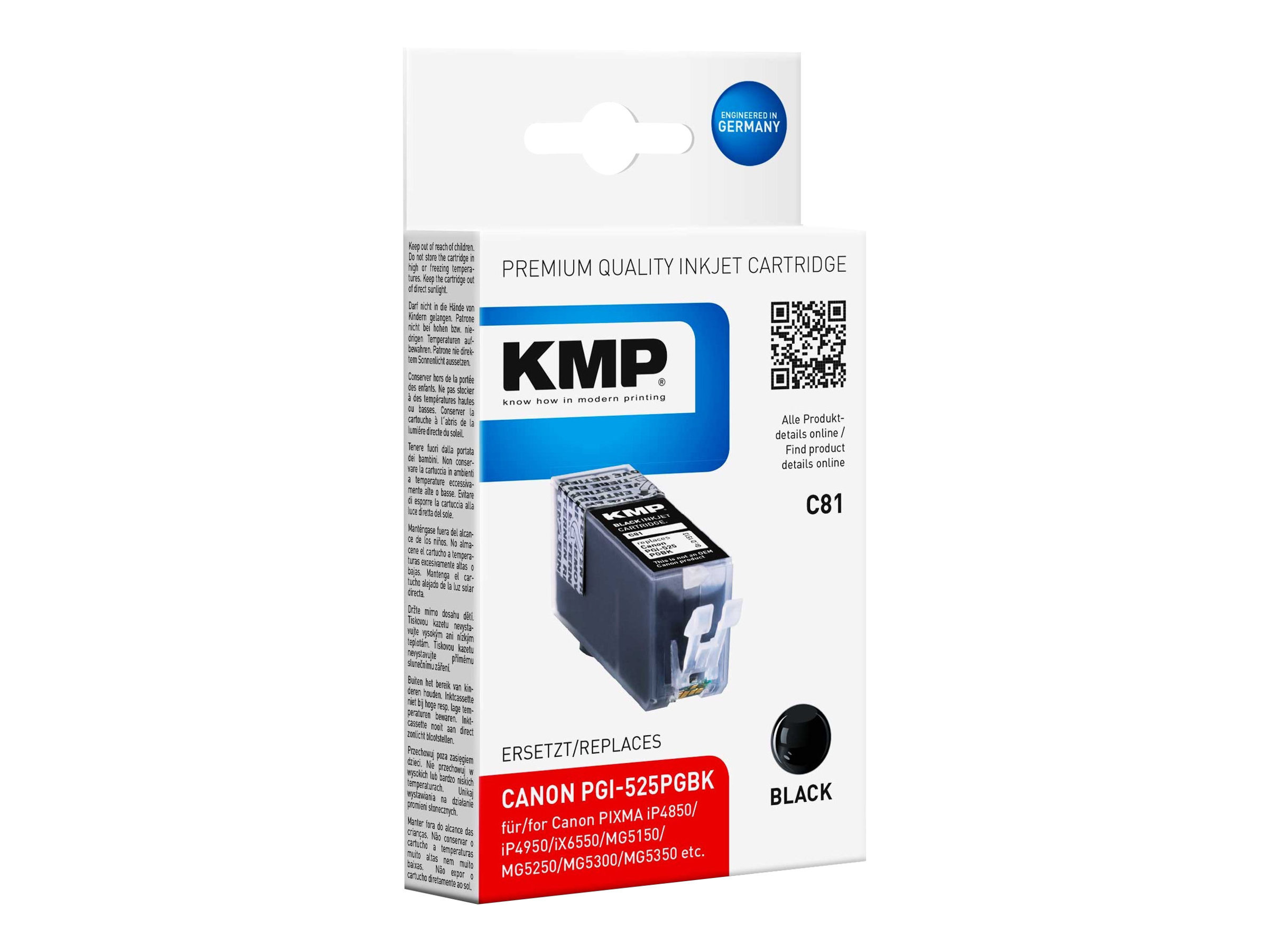 KMP C81 schwarz Druckerpatrone kompatibel zu Canon PGI-525 BK KMP C81 schwarz Druckerpatrone kompatibel zu Canon PGI-525 BK