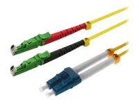 LWL Patchkabel E2000® APC (LSH)/LC Duplex 9/125µm OS2 gelb 10,0m